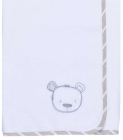 Πάνα Βρεφική Φανελένια Des: 350-Sweet Teddy White-Beige Baby Oliver 80x80cm 100% Βαμβακερή Φανέλα