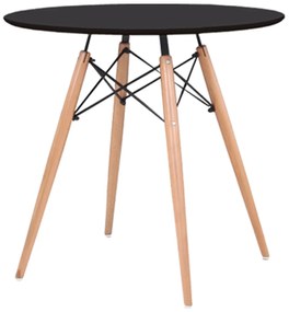 Τραπέζι Art Wood Ε7083,2 Μαύρο Φ80/H74cm Mdf, Wood