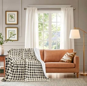 Κουβέρτα Προβατάκι Καρώ Μαύρη QNG16513 - 1.60x2.20