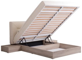 Κρεβάτι ξύλινο με δερμάτινη/ύφασμα LANS 180x200 DIOMMI 45-087