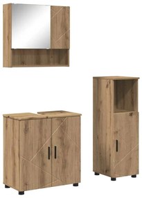 vidaXL Σετ Επίπλων Μπάνιου 3 pcs artisan δρυς 61 x 35 x 64 εκ.
