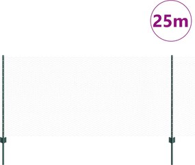 vidaXL Εξωτερική εξάγωνη περίφραξη με στήλη 25 x 1 m Πράσινο Δίχτυ