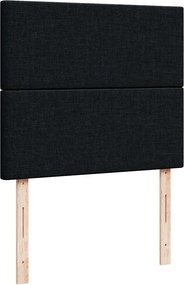 vidaXL Κρεβάτι Boxspring με Στρώμα Μαύρο 120x190 εκ. Υφασμάτινο