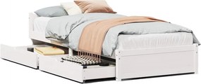 vidaXL Σκελετός Κρεβ. Χωρίς Στρώμα Λευκό 90x190 εκ Μασίφ Πεύκο