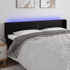 Κεφαλάρι Κρεβατιού LED Μαύρο 183x16x78/88 εκ. Συνθετ. Δέρμα 3123198