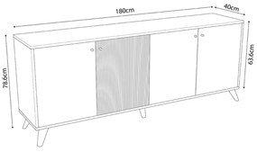 ΜΠΟΥΦΕΣ ΜΕΛΑΜΙΝΗΣ KRUDEN HM9446.11 ΜΑΥΡΟ-ΦΥΣΙΚΟ 180x40x78.6Υεκ. (1 Τεμμάχια)