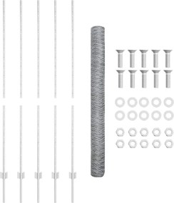 vidaXL Τεντώτο με στήριγμα Ασημί 1,5 x 10 m Ατσάλι
