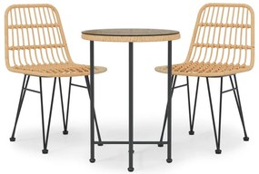 vidaXL Σετ Τραπεζαρίας Κήπου 3 Τεμαχίων από Συνθετικό Ρατάν