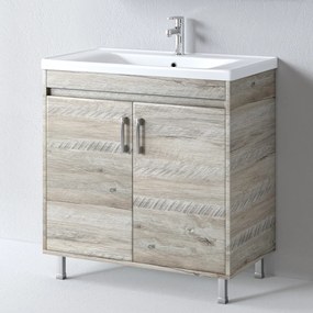 Πάγκος SAVINA NATURAL OAK 80 S3BSA080NO0 77x44x83cm, Νιπτήρας 80x46S - S3BSA080NO0