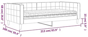 Καναπές Κρεβάτι με Στρώμα Ανοιχτό Γκρι 90x190 εκ. Βελούδινος - Γκρι