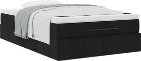 vidaXL Οθωμανικό κρεβάτι με στρώμα Μαύρο 120x190 cm Ύφασμα