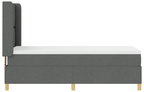 vidaXL Κρεβάτι Box Spring με Στρώμα Σκούρο Γκρι 80x200 εκ. Ύφασμα