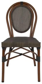 Καρέκλα KASON C5026 Αλουμινίου Bamboo Look Καφέ με Textline 40,5x56,5x89,5 εκ. 40.5x56.5x89.5 εκ.