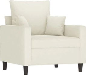 vidaXL Πολυθρόνες Σετ 4 Τεμαχίων Κρεμ από Βελούδο με Μαξιλάρια