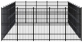 Κλουβί Σκύλου Εξωτερικού Χώρου 36,86 μ² από Ατσάλι - Μαύρο