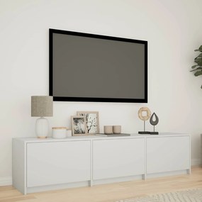 vidaXL Τηλεοπτική βιβλιοθήκη με LED 165 x 34 x 40 εκ. Λευκό