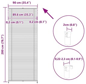 Πλισέ στόρι σκίασης 90x200cm Λευκό 240608