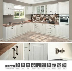 Ντουλάπι Κουζίνας Επιδαπέδιο RUSTIC D60 Λευκό 60x55x82 εκ.