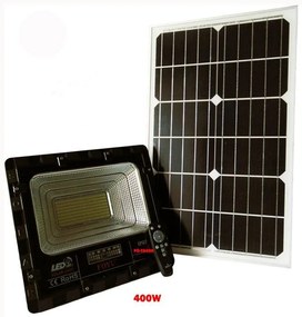 Στεγανός Ηλιακός Προβολέας IP67 Ισχύος 400W με Τηλεχειριστήριο σε Μαύρο χρώμα F0-T8400