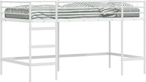 VidaXL Κρεβάτι κουκέτας για παιδιά Λευκό 100 x 200 cm Ατσάλι