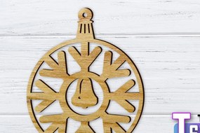 Σετ των 3 Intra απο ξύλο plywood 3mm-4mm πάχος Χριστουγεννιάτικο στολίδι Δίασταση 8x8 cm INTRAFABR-36318613