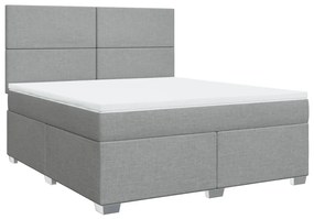 ΚΡΕΒΑΤΙ BOXSPRING ΜΕ ΣΤΡΩΜΑ ΑΝΟΙΧΤΟ ΓΚΡΙ 180X200 ΕΚ. ΥΦΑΣΜΑΤΙΝΟ 3290560