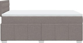 vidaXL Κρεβάτι Boxspring με Στρώμα Taupe 120x200 εκ. Υφασμάτινο
