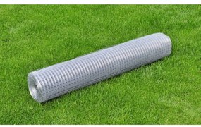 vidaXL Συρματόπλεγμα Τετράγωνο Ασημί 1 x 25 μ. από Γαλβανισμένο Χάλυβα