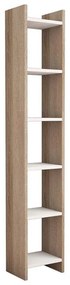 Βιβλιοθήκη Darco μελαμίνης oak-λευκό 28.6x22x160εκ 28.6x22x160 εκ.