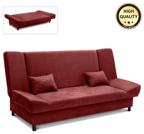 0105872 Kαναπές - κρεβάτι Tiko Plus Megapap τριθέσιος με αποθηκευτικό χώρο και ύφασμα χρώμα βουργουνδί 200x90x96εκ. Ύφασμα/MDF, 1 Τεμάχιο