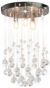 vidaXL Φωτιστικό Οροφής Ασημί με Κρυσταλλινές Σφαιρικές Χάντρες 3 x G9