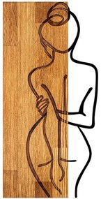 Διακοσμητικό Τοίχου 899SKL2276 27x58cm Walnut-Black Wallity Μέταλλο,Ξύλο
