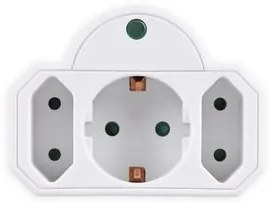 POWERTECH αντάπτορας ρεύματος PT-816, 1x schuko, 2x euro, 16A, λευκός