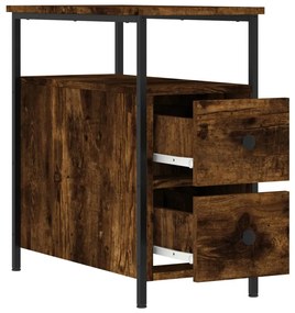 vidaXL Κομοδίνα 2 τεμ. Καπνιστή Δρυς 30 x 60 x 60 εκ. Επεξεργ. Ξύλο