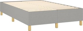 vidaXL Κρεβάτι Boxspring με Στρώμα &amp; LED Αν.Γκρι 120x200 εκ Υφασμάτινο