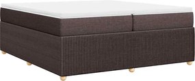 vidaXL Κρεβάτι Boxspring με Στρώμα Σκούρο Καφέ 200x200 εκ. Υφασμάτινο