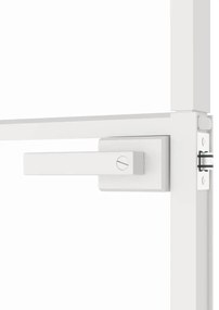 vidaXL Εσωτερική Πόρτα Λευκή 93x201,5 εκ. Ψημένο Γυαλί&amp;Λεπτό Αλουμίνιο