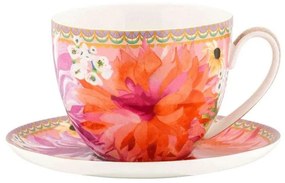 Φλυτζάνι Τσαγιού Με Πιατάκι Teas &amp; C's Dahlia Daze Sky HV0356 400ml Pink-Multi Maxwell Williams Πορσελάνη