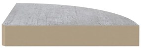 Ράφια Τοίχου Γωνιακά 2 τεμ. Δρυς/Λευκό 25 x 25 x 3,8 εκ από MDF - Γκρι