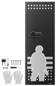 VEVOR 10-12 Gun Safe, Long Gun Cabinet for Rifles and Pistols, Quick Access Fireproof Rifle Safe with 4 Pistol Pockets and 3 Adjustable Racks, Large Digital Cabinet with Key and Password Lock