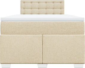 vidaXL Κρεβάτι Boxspring με Στρώμα Κρεμ 120x190 εκ. Υφασμάτινο