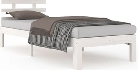 vidaXL Πλαίσιο Κρεβατιού Λευκό 90 x 200 εκ. από Μασίφ Ξύλο