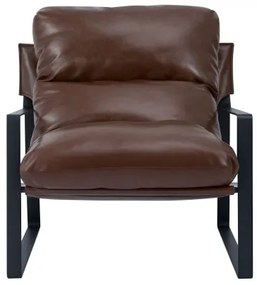 VEVOR Accent Chair Modern PU Leather Armchair with Metal Frame Living Room Brown