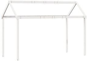 vidaXL Κρεβάτι Υπερυψωμένο με Οροφή Λευκό 90x190 εκ. Μασίφ Ξύλο Πεύκου