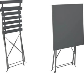 Σετ Τραπέζι με 2 Καρέκλες Home ESPRIT Γκρι 60 x 60 x 71 cm