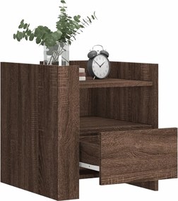 vidaXL Κομοδίνο Καφέ Δρυς 45x50x50 εκ. από Επεξεργασμένο Ξύλο