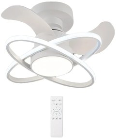POWERTECH ανεμιστήρας οροφής HLL-0177 με LED φως, 96W, Φ60x28cm, λευκός