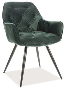 CHERRY VELVET CHAIR ΜΑΥΡΟ ΠΛΑΙΣΙΟ / GREEN BLUVEL78 DIOMMI CHERRYVCZ