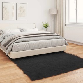 vidaXL Χαλί από τεχνητό πρόβειο δέρμα TAFALLA Μαύρο 120 x 120 cm