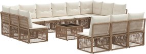 vidaXL Σετ Καναπέ Κήπου 14 pcs Μπεζ συνθετικό ρατάν